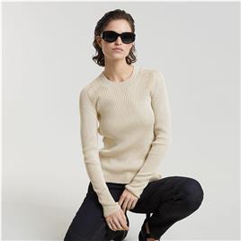 G-star Plated Slim Sweater Beige L Mulher