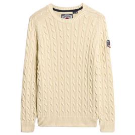 Superdry Slouchy Cable Sweater Beige M Mulher