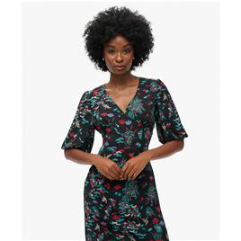 Superdry Short Sleeve Sheer Short Sleeve Long Dress Colorido S Mulher