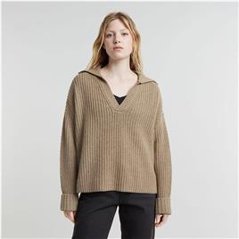 G-star D25220-d890 Heavy Long Sleeve Polo Beige L Mulher