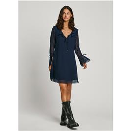 Pepe Jeans Pl953617 Long Sleeve Short Dress Azul S Mulher