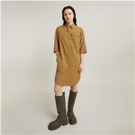 G-star Cargo Tunic Long Sleeve Dress Castanho S Mulher