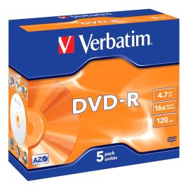 Verbatim Dvd-r 4.7gb 16x Velocidade 5 Unidades One Size