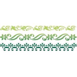 Molde decorativo STENCIL 15X40CM FLORES