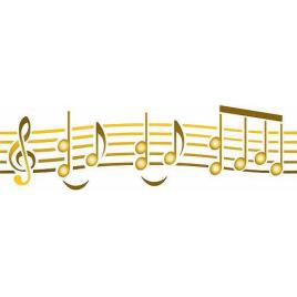 Molde decorativo STENCIL 15X40CM MÚSICA