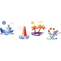 Molde decorativo STENCIL 15X40CM ILHA