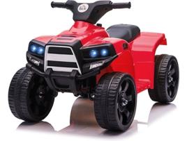 HOMCOM Quadriciclo Elétrico para Crianças acima de 18 Meses Quadriciclo Infantil a Bateria 6V Faróis Buzina Velocidade -3km/h Avanço e Recuo 65x40x43cm Vermelho