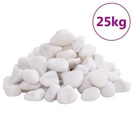 vidaXL Seixos polidos 25 kg 2-5 cm branco