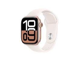 Apple Watch 10 Gps 42mm Alumínio Rosa-dourado Com Bracelete Desportiva Rosa Leve (tamanho - S/m)