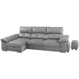 Sofá chaise longue MAGNO com poufs e baú