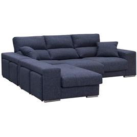 Sofá chaise longue reversível KATIA com poufs