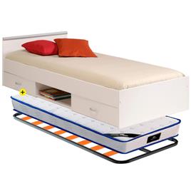 Pack cama ROMEO 90x200cm + estrado + colchão SPRING ROLLER