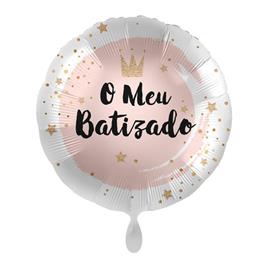 Balão Foil 17' O meu Batizado Rosa