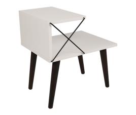 Mesa de apoio bergen com prateleira em aglomerado de faia [en.casa] 55x50