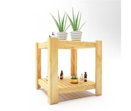 Mesa de centro malax quadrada 1 prateleira pinho [en.casa]