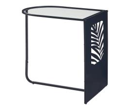 Mesa de apoio semi-oval de metal e vidro ulvik [en.casa]