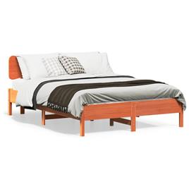 vidaXL Cama sem colchão 120x200 cm madeira pinho maciça castanho-mel