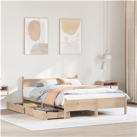 vidaXL Cama sem colchão 140x200 cm madeira de pinho maciça