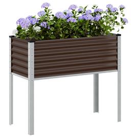 vidaXL Vaso/floreira de jardim 100x41x90 cm aço castanho