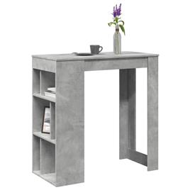 vidaXL Mesa de bar c/ prateleiras derivados de madeira cinza cimento