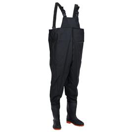 vidaXL Jardineiras com botas tamanho 46 preto