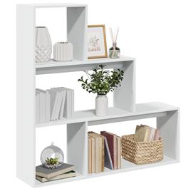 vidaXL Estante divisória 3 níveis 123x29x123 derivados madeira branco
