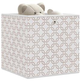 vidaXL Caixas de arrumação dobráveis 10 pcs 32x32x32 cm TNT creme