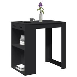 vidaXL Mesa de bar 102x70x103,5 cm derivados de madeira preto