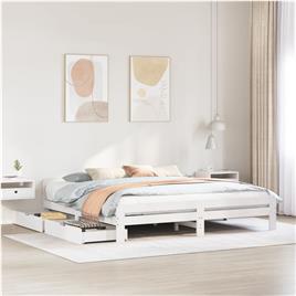 vidaXL Cama sem colchão 200x200 cm madeira de pinho maciça branco