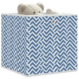 vidaXL Caixas de arrumação dobráveis 10 pcs 32x32x32 cm TNT azul