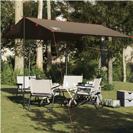 vidaXL Lona de campismo 306x306 cm impermeável castanho