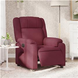 vidaXL Poltrona elétrica reclinável tecido vermelho tinto