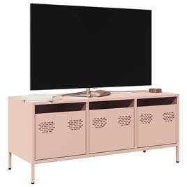 vidaXL Móvel de TV 101,5x39x43,5 cm aço laminado a frio rosa