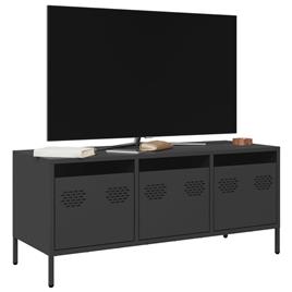 vidaXL Móvel de TV 101,5x39x43,5 cm aço laminado a frio preto
