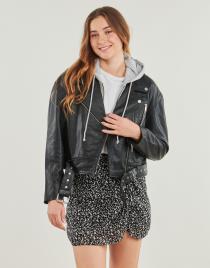 Ikks  Casacos de couro/imitação couro PERF CUIR CAP  Preto Disponível em tamanho para senhora. EU S,EU M,EU L,EU XL.Mulher > Roupas > Casacos de couro