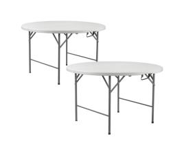 Pack 2 mesas dobráveis ??portáteis resina efeito granito 7house 150x150