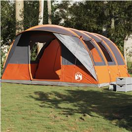 vidaXL Tenda de campismo túnel p/ 5 pessoas impermeável cinza/laranja