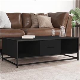 vidaXL Mesa de centro 100x57x35 cm derivados de madeira/metal preto