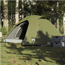 vidaXL Tenda campismo cúpula p/ 4 pessoas impermeável verde azeitona