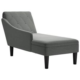 vidaXL Chaise lounge c/ almofada/apoio de braços direito tecido