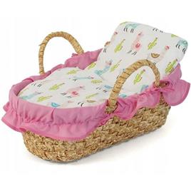 Cesta Boneca Vime Rosa 38cm