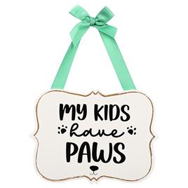 Sinal de porta 'My Kids Have Paws' - C 20,5 x L 15,5