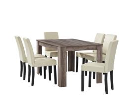 Mesa de jantar + 6 cadeiras forssa mdf e couro sintético 140x90