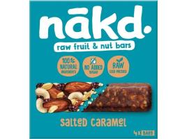 Barras Nakd Cruas Fruta E Caramelo Salgado 4x35g