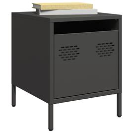 vidaXL Mesa de cabeceira 35x39x43,5 cm aço preto