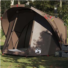 vidaXL Tenda de pesca para 4 pessoas impermeável castanho
