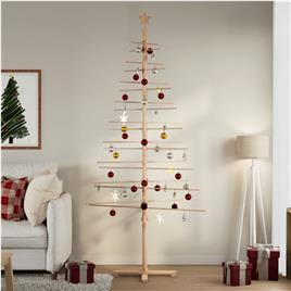 vidaXL Árvore de Natal decorativa 210 cm madeira de pinho maciça