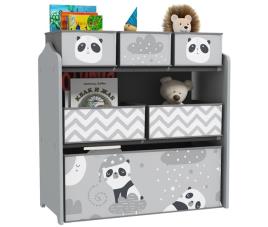 Estante para brinquedos mdf, aço e tecido não tecido zonekiz