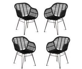 Pack de 4 cadeiras de jantar em vime - midi