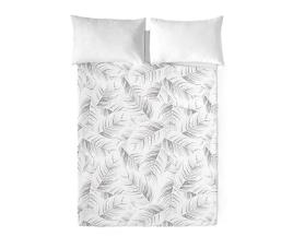 Sandal - conjunto de lençóis impressos - algodão extra macio - inclui lençol plano + 2 fronhas -acanto stone